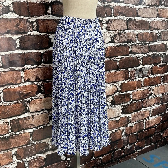 Halogen Nordstrom Skirt Women’s X Large XL Blue White Tutti Flare Maxi NWT - Picture 8 of 16